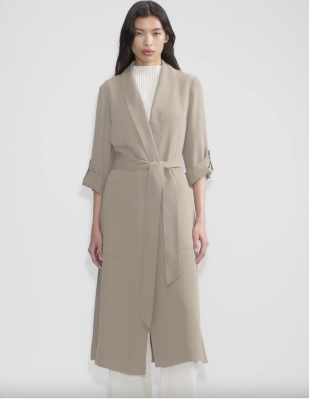Aritzia Babaton Kahlo Robe/ Trench Hummus Beige S